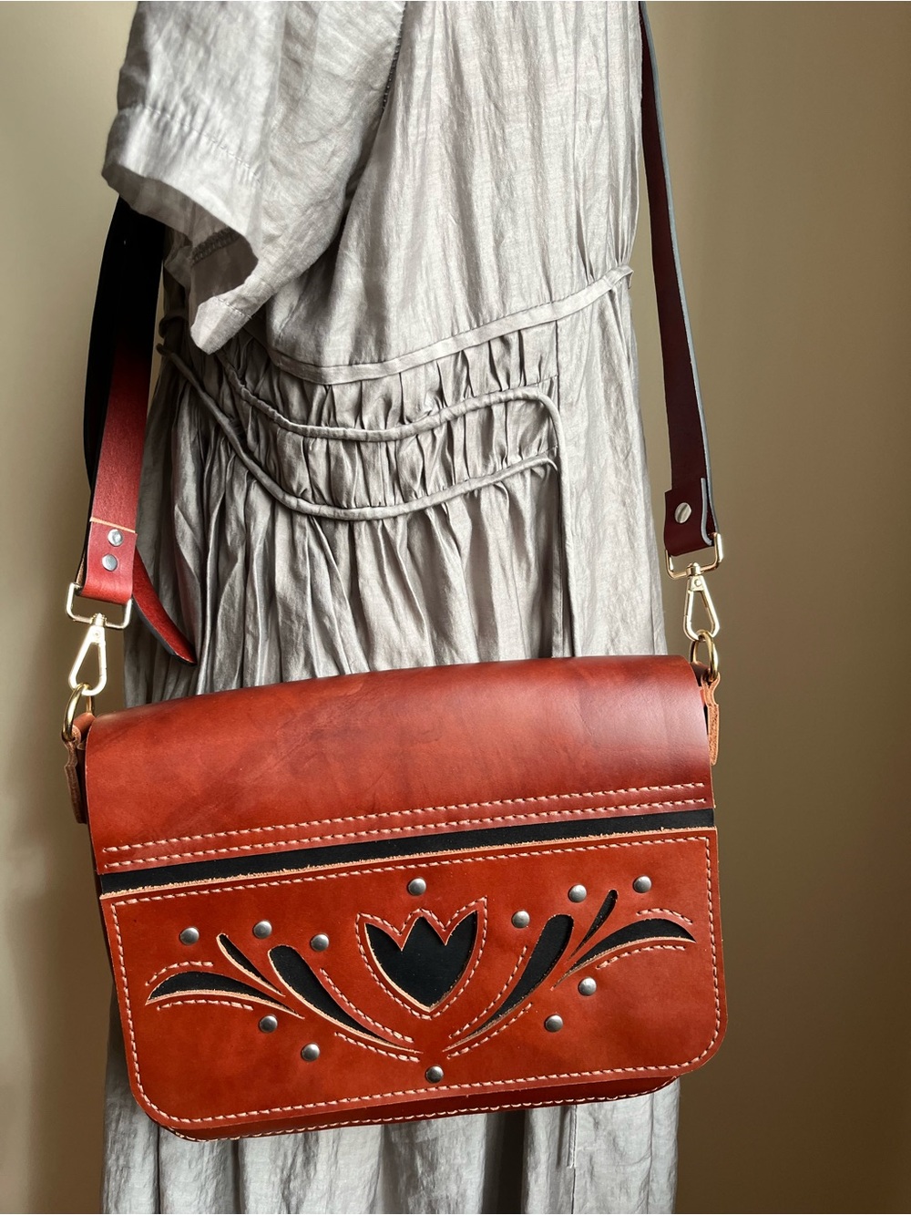 Handmade Leather Crossbody Bag